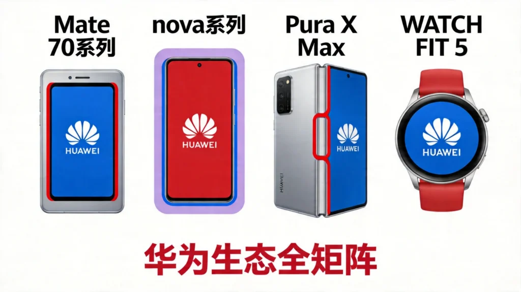 华为4月产品矩阵：Mate 70、nova系列、Pura X Max、WATCH FIT 5