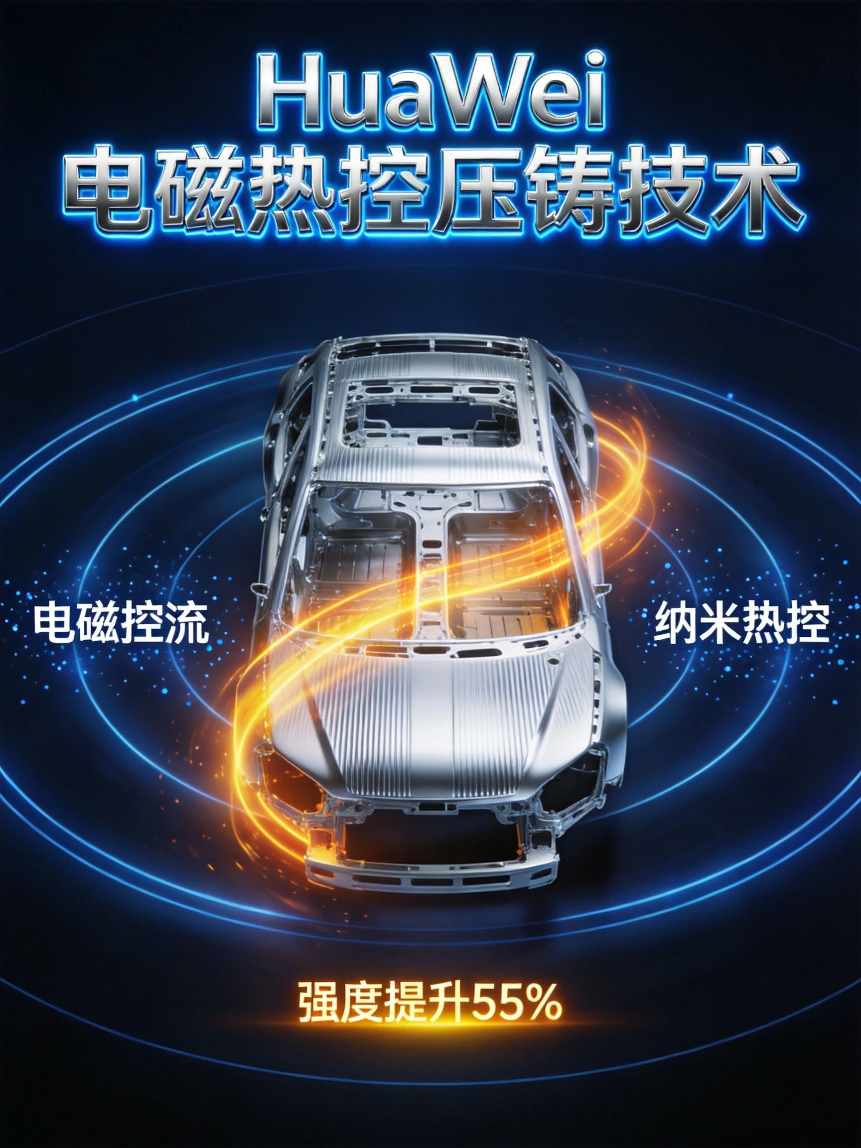 华为电磁热控压铸技术发布:铸件强度提升55%,从”蛮力硬挤”到”精密智控”的产业革命