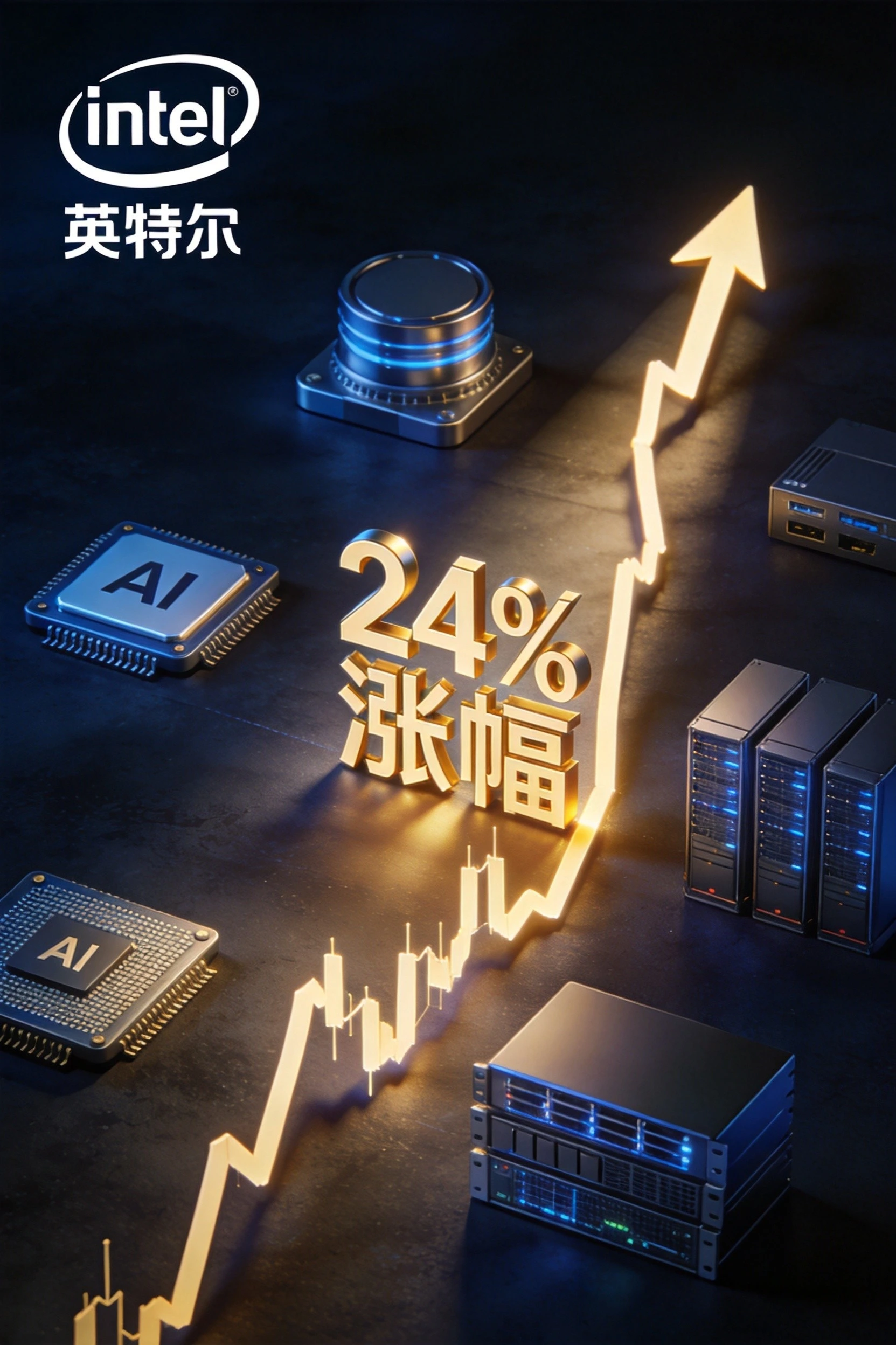 英特尔暴涨24%创37年纪录:AI芯片战局重塑
