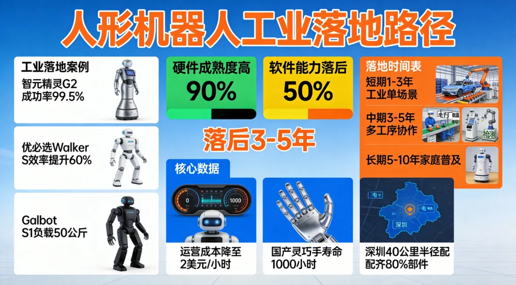人形机器人软件能力落后硬件3-5年,工业落地三阶段时间表清晰