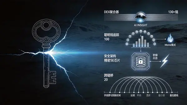 深靛蓝灰底银白线·钥匙裂变→链上终端四层架构