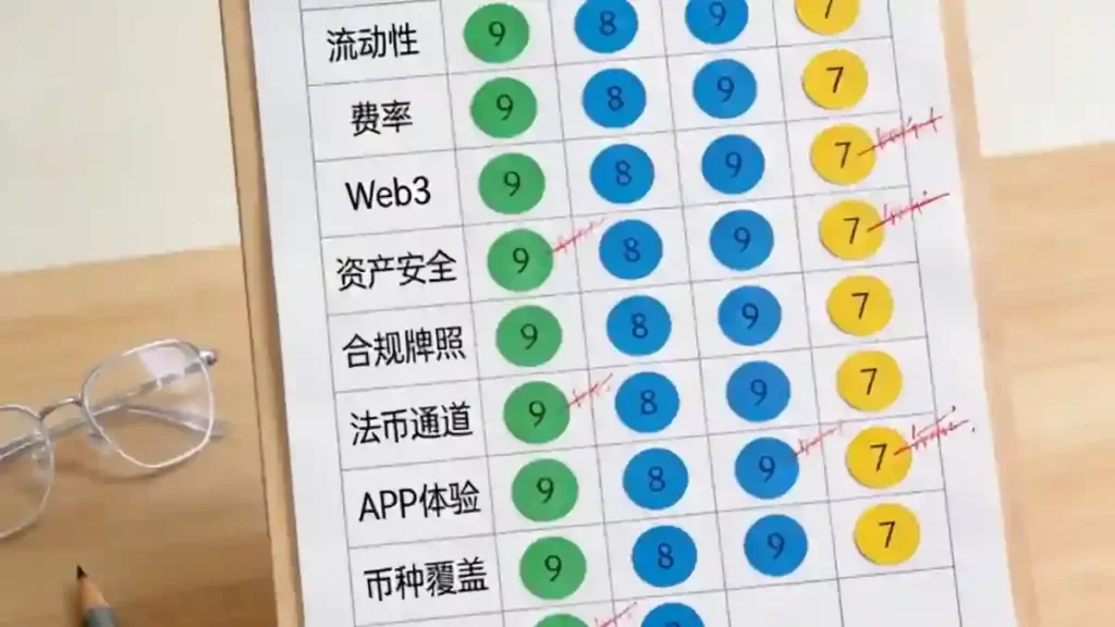 十二指标对比评分板